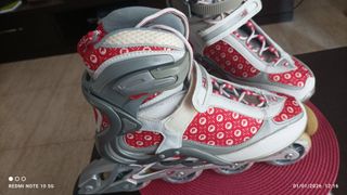 Patines Fila de línea,blancos y rojos como nuevos.