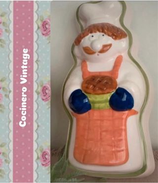 Molde porcelana cocinero con pastel