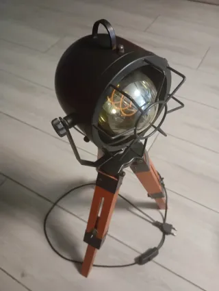 Lámpara Trípode Vintage Luz Cálida