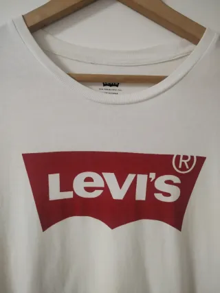 Camiseta Levi's Blanca Logo Rojo