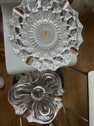 Lote 2 Ceniceros Cristal y Plata Caja 6