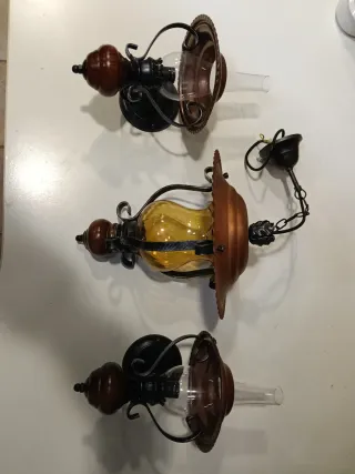 Lámparas rústicas vintage hierro forjado