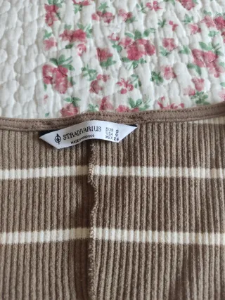 Vestido niña rayas marrón y blanco