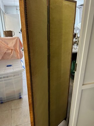 Biombo antiguo 4 hojas seda