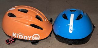 2 Cascos Bici Niños Naranja y Azul
