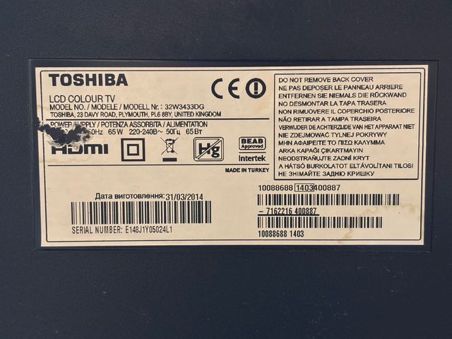 TV Toshiba 32 Negra