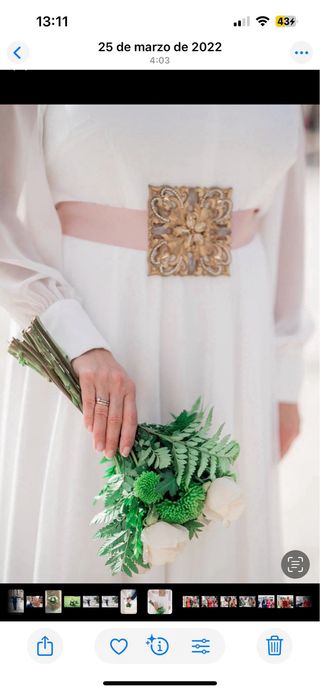 Cinturón elegante dorado y rosa para vestido