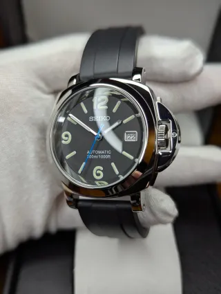 Reloj Seiko Mod Pam Negro Blanco Azul Marino