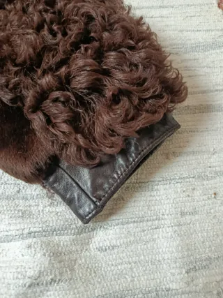 Abrigo vintage de piel natural astracán marrón