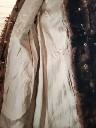 Abrigo vintage de piel natural astracán marrón