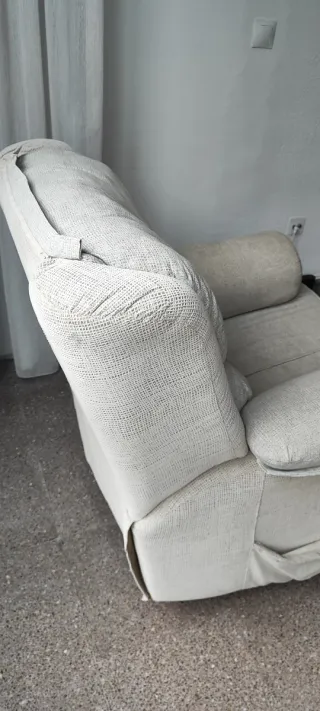 Sillón relax tela amtimanchas, beige.