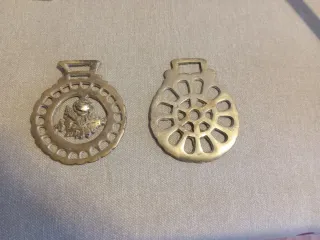 2 medallones latón, para decoración arnés caballo