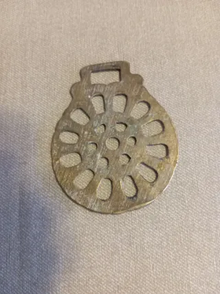 2 medallones latón, para decoración arnés caballo