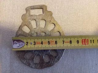 2 medallones latón, para decoración arnés caballo