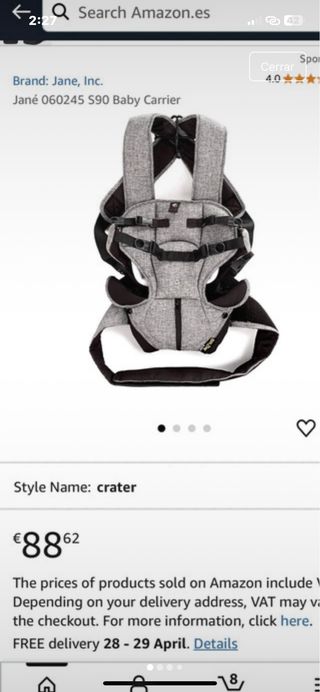 Mochila Portabebés Jane sin usar mi costo 88€