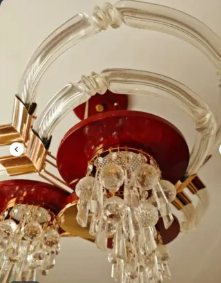 Lámpara de techo cristal y metal