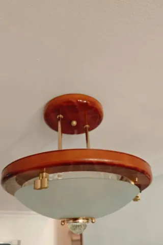 Lámpara de techo cristal y metal