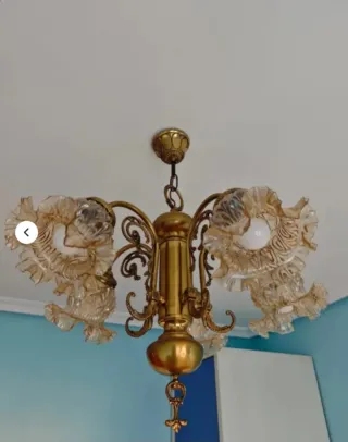 Lámpara de techo cristal y metal