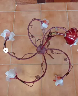 Lámpara de techo cristal y metal