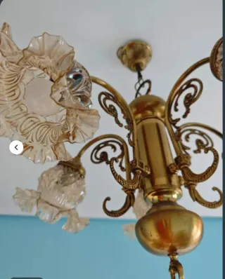 Lámpara de techo cristal y metal