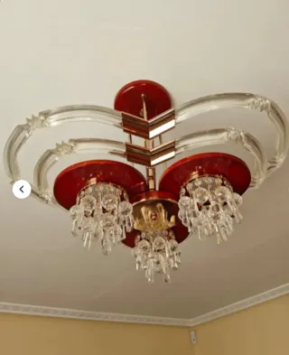 Lámpara de techo cristal y metal