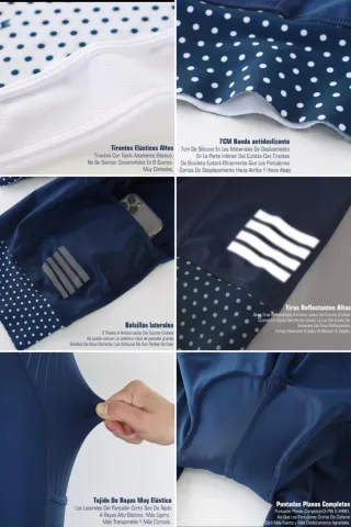 KEMALONCE Pantaloni Ciclismo Donna Taglia S Blu