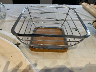 Cesta Frutero y cubiertos Metálico y Madera