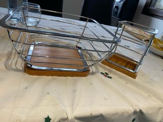 Cesta Frutero y cubiertos Metálico y Madera