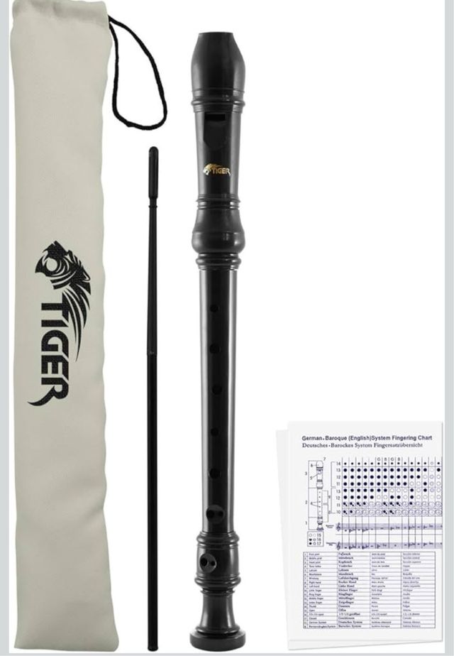 Flauta soprano negra Tiger con accesorios