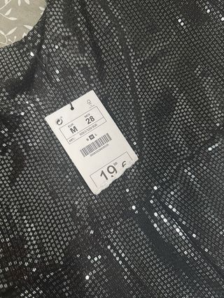 Vestido plateado efecto brillo talla M
