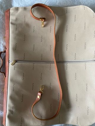 Portatrajes Piel Galván Beige/Marrón