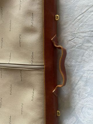 Portatrajes Piel Galván Beige/Marrón