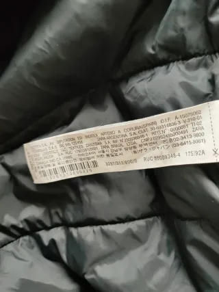 Cazadora Zara Man muy ligera, acolchada