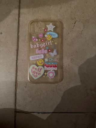 Funda móvil iphone 11 transparente con pegatinas