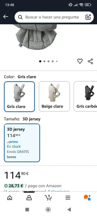 Mochila Porta Bebé BabyBjörn Gris