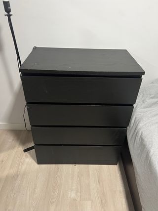 Cómoda Malm Ikea 4 cajones madera