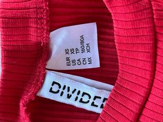 Camiseta H&M Roja Manga Corta Mujer