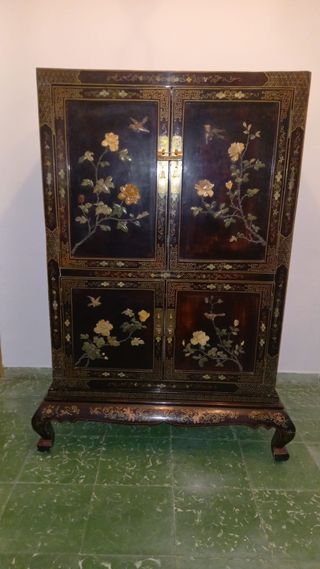 Mueble Chino Lacado Caoba