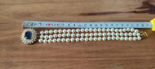 Pulsera 3 filas Perlas de Mallorca con broche