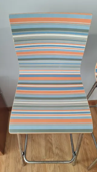 2 Taburetes Cocina Madera y Metal