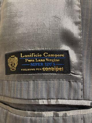 Abito uomo pura lana vergine grigio tg. 48