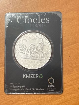Moneda Plata Cibeles 1 Oz Ag 999 Madrid