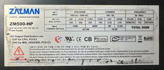 Fuente Alimentación Zalman ZM500-HP 500W