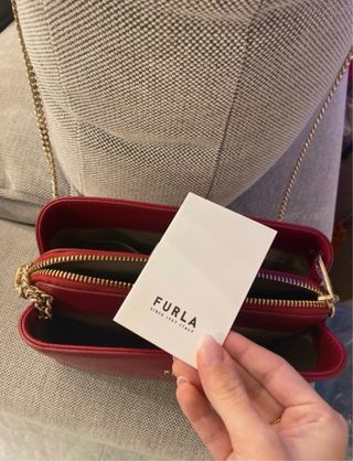 Borsa Furla Pelle Andromeda Rosso Scuro