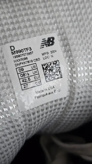 New Balance 990v3 Teddy Santis M990TF3 T42.5