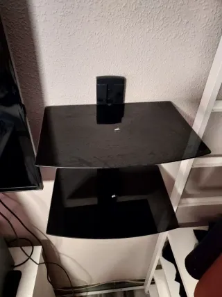 Estante de pared con cristal negro Para poner mand