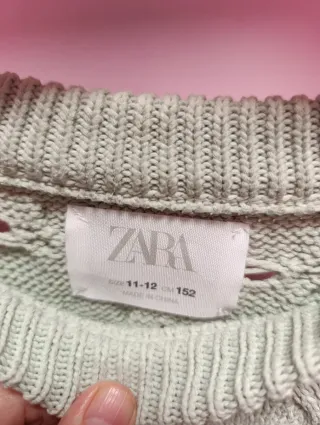 Jersey Calado Niña verde agua Talla 11/12