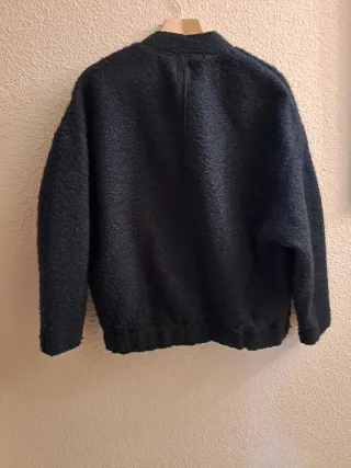 Chaqueta Bomber Zara Bouclé Negra