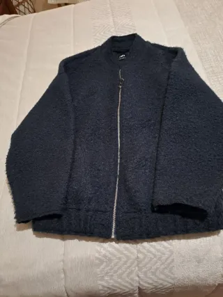 Chaqueta Bomber Zara Bouclé Negra