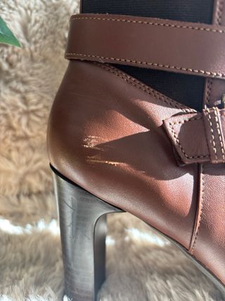 Botines Geox Piel Marrones Tacon Hebilla